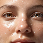 **

Close-up of a woman's face, radiant and glowing, with a fine mist of Dalba spray settling on her skin. Soft, diffused lighting to emphasize the dewy, healthy look. Focus on the texture of the skin, showcasing hydration and smoothness.

**