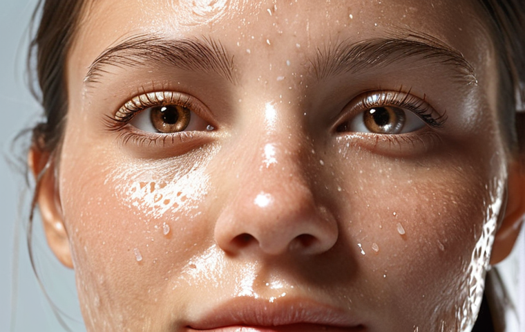 **

Close-up of a woman's face, radiant and glowing, with a fine mist of Dalba spray settling on her skin. Soft, diffused lighting to emphasize the dewy, healthy look. Focus on the texture of the skin, showcasing hydration and smoothness.

**
