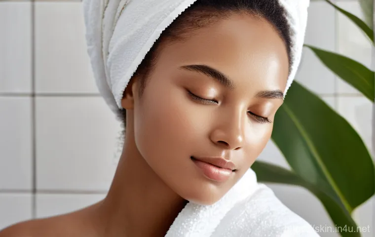 저자극 성분이 포함된 세안제 - **Image Prompt 1: Deep Hydration for Dry Skin Cleansing**
A serene young woman in her late 20s, ...